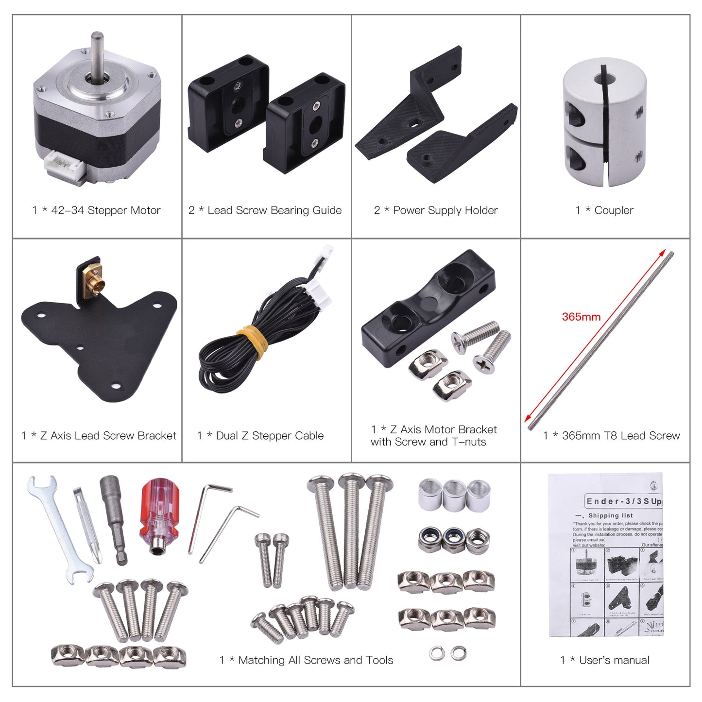 Dual Z Axis  Creality Ender-3 Ender-3S Ender-3 Pro 3D Printer