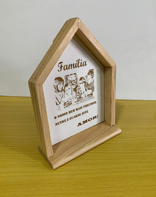 Table centerpiece with family photo